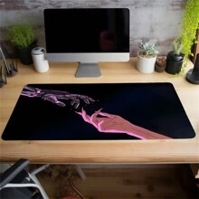 1 szt. Czarna mechaniczna duża podkładka pod mysz do gier, podkładka pod klawiaturę komputera, dotykająca palców, gumowa, antypoślizgowa podkładka biurowa, akcesoria do biur, gier, prezentów, rozmiar 35,4 x 15,7 cala, podkładka pod mysz do gier na powrót do szkoły