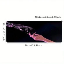 1 szt. Czarna mechaniczna duża podkładka pod mysz do gier, podkładka pod klawiaturę komputera, dotykająca palców, gumowa, antypoślizgowa podkładka biurowa, akcesoria do biur, gier, prezentów, rozmiar 35,4 x 15,7 cala, podkładka pod mysz do gier na powrót do szkoły