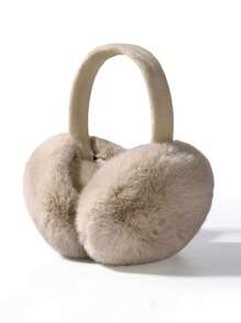 1pc Collapsible Winter Earmuffs, Warm Earmuffs Solid Color Plush Earbags, Men And Women's Antifreeze Riding Earmuffs Ear Cover