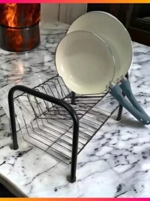 Modern Designer Double Dish Drainer 13 Plates With 2 Tiers - 黑色 - 查看 2