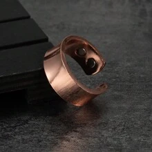 Pure Copper Magnetic Rings For Men Health Energy Finger Open Cuff Adjustable Jewelry High Magnet Resizable - Red - View 12