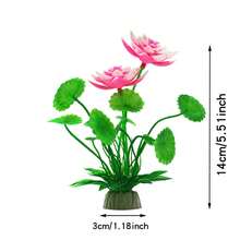 3 cái/Mới Bể cá mô phỏng hoa sen và lá sen trang trí cảnh quan, Cây mô phỏng cảnh quan nước hồ cá, Cây thủy sinh mô phỏng cá ẩn núp/chơi đùa/sinh sản - Nhiều màu - Xem 2