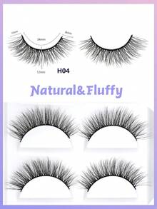 Dolly Lashes 5 pares de pestañas postizas 3D naturales, esponjosas, de lujo, ligeras, gruesas y con volumen, con banda negra, extensión de pestañas dramática, reutilizables, suaves y difuminadas, fáciles de aplicar - Pestañas Fluffy - Ver 7