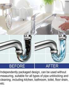 1 瓶排水管清洁剂，强力家庭厨房和浴室排水管疏通剂，除臭剂，安全配方保护管道，方便快速 - 瓶裝顆粒管路疏通劑 - 查看 6