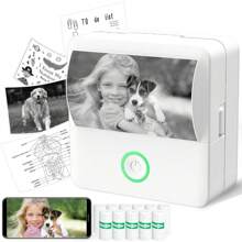 Imprimante d'autocollants mini, imprimante thermique de poche avec papiers thermiques, imprimante portable Notebuddy pour notes d'étude, DIY, scrapbooking, journal, mémo, liste, imprimante d'autocollants sans encre pour téléphone et tablette, impression sur le pouce, cadeaux pour la rentrée scolaire, Halloween, Thanksgiving, Noël, anniversaire et autres occasions spéciales, connexion avec l'application "Tiny Print"