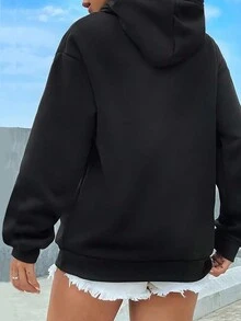 Sudadera personalizada "I Love" / Personalizada para amigos / parejas / mascotas / reunión de la escuela / grupo de baile / trabajo / regalos para la mejor amiga / regalos para ella / top negro / ropa esencial de otoño - Negro - Ver 2