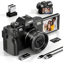 NBD Digital Camera 4K 48MP Compact Camera, 3.0 Inch Ultra Clear Screen Vlogging Camera,16x Digital Zoom Video Camera, Cameras For Photography. It Is An Excellent Gift For Graduation Season, Adult Ceremony, Birthday Party, Christmas And Halloween. - Black - View 1