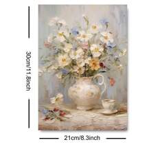 Set di 1 stampa su tela di un quadro botanico di fiori primaverili vintage senza cornice, in stile rustico, floreale malinconico, decorazione in stile di fattoria, dipinto vintage per camera da letto, dormitorio, appartamento, soggiorno, decorazione per casa moderna minimalista