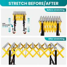 Flexible Roller Conveyor With Rollers And Brakes,Added Width 22'' Movetable Conveyor Roller, Length 23.6-50'' , 660 LBS Portable Expandable Roller Conveyor With Skate Wheels(Silver) - Silver - View 3