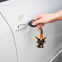 1pc Acrylic 2D Gold And Black Dragon Hanging Ornaments, Car Rearview Mirror Hanging Ornaments, Home Decorations, Key Chain Bag Hanging Ornaments Small Gifts - Black - View 5