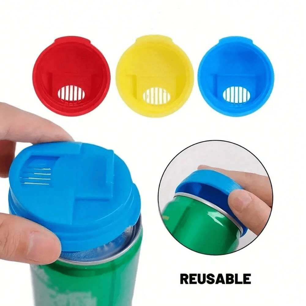 Reusable Drink Can Lids, Leak-Proof Beverage Can Covers, Soda Bottle Caps, Bottle Stoppers With Flip Lids, Kitchen Gadgets, Kitchen Accessories - Multicolor - View 1