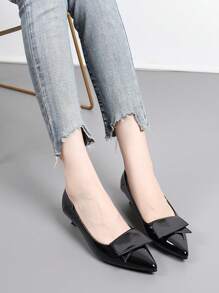 Women Pointed Toe High Heel Pumps, Classic Office Work Shoes, Ankle Height, Black, Suitable For Spring & Autumn Valentines, Elegant, Kitten Heels - Black - View 2