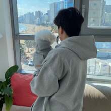 带人造毛皮衬里的连帽运动衫，休闲百搭，适合小型犬和猫，秋冬季