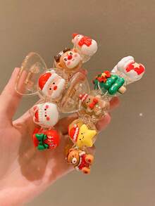 1 或 2 个儿童圣诞发夹可爱大号发爪鳄鱼夹 - 彩色 - 查看 1