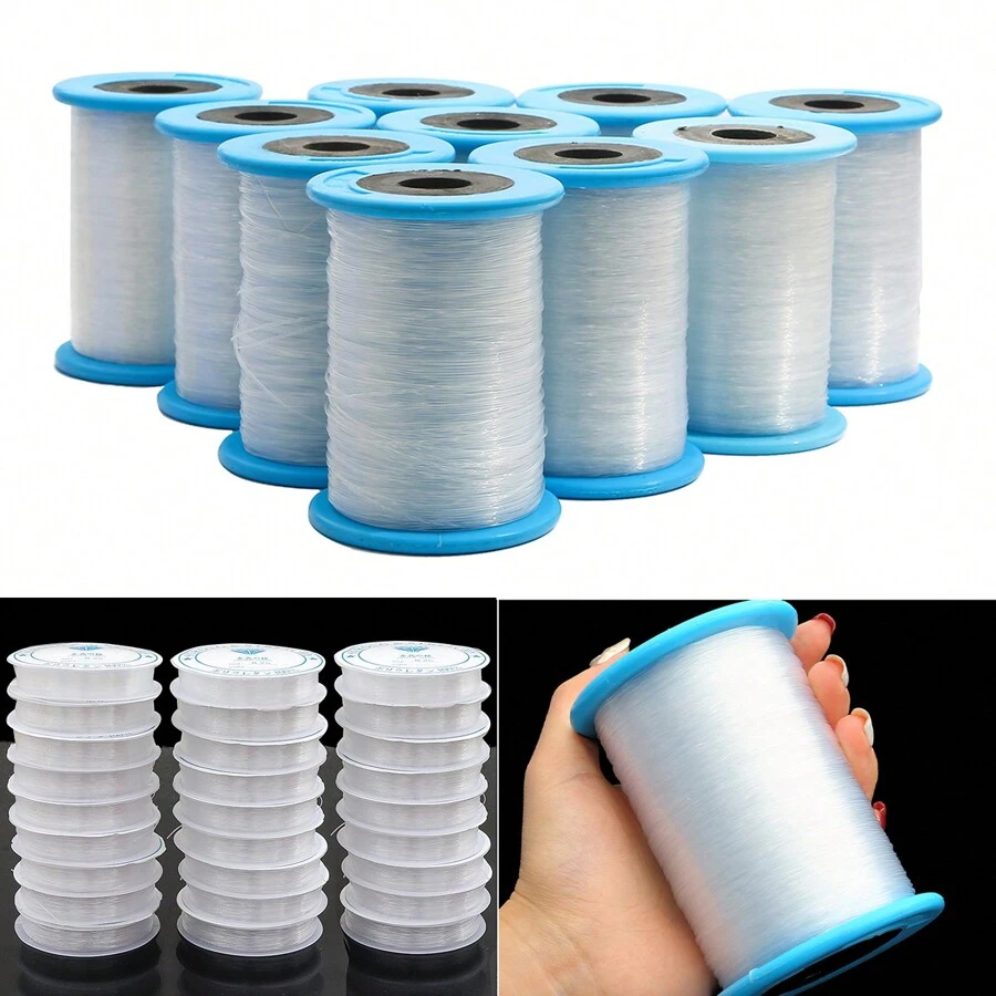 1Roll Clear Invisible Monofilament Nylon Wire - Large Packaging, Strong, Durable, And Versatile String For Hanging Decorations, Balloon Garland, Jewelry Making, Beading, And Crafts - 0.2-1.0mm Di