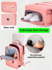 带 USB 充电端口 - 耐用、经飞行批准可随身携带、适合周末度假和办公室使用、附带 3 个收纳袋、感恩节和圣诞节旅行礼物 - 粉色 - 查看 4