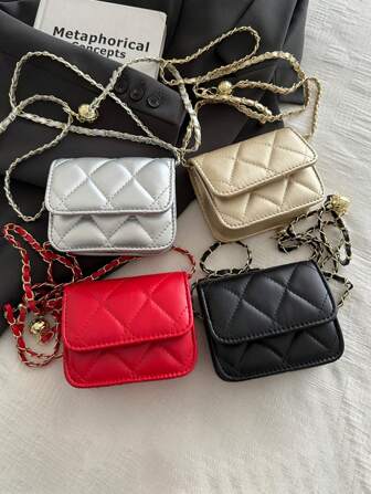 Mini bolso de hombro cruzado con estructura de moda para niños, monedero para uso en exteriores