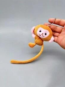 卡通猴子毛绒钥匙扣挂件，DIY毛绒钥匙扣背包挂件配件，女士汽车配件，包包挂件，背包，学生装扮，可爱哥特风，Y2K，万圣节配件，教师节，圣诞礼物创意，包包配件，带证件套的挂绳，汽车配件，包包挂件 - 彩色 - 查看 12