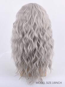 Joyluck Men's Gray Long Curly Wig, High-Quality Synthetic Wig, Suitable For Daily Wear Or Costume Party - Grey - View 6