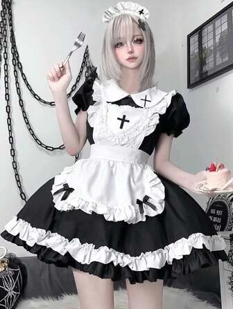  Sexy Lingerie Set Pure Desire For Two-Dimensional Animation Cosplay Maid Uniform Lolita Cute Maid Dress Halloween Theme Party Set Sexy Pajamas Babydoll Lingerie