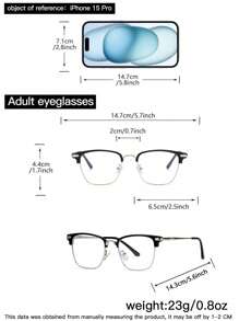 2 PCS Men's Half Frame Glasses And For Computer Reading Gaming TV Phones - 2 chiếc (đen vàng + đen bạc) - Xem 4