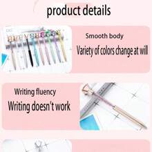 3pcs/4pcs/5pcs/10pcs, Shiny Crystal Diamond Ballpoint Pen - Fine Tip, Telescopic, Lightweight - Perfect Choice For School And Office Supplies, Christmas, Wedding, Birthday Gifts, Multi-Color Crystal Pen, Bullet, Medium Oil Pen, Gel Pen, Ballpoint Pen - Multicolor - View 3