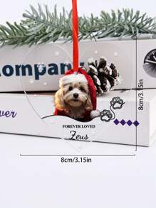 1pc Pet Pendant Christmas Decoration Pendant Customization Pendant Customization Party Accessories Cat Claw Print Pet Decoration Heart Shaped Acrylic Decoration Suitable For Holiday Decoration, Pet Commemorative Decoration, Gifts For Family, Gifts For Best Friends, Party Commemorative Gifts, Gifts For Him/Her