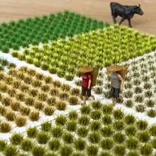 104pcs Miniature Artificial Grass Tuft Set - Static Model Landscape Kit For Train Scenery And Terrain,Countryside Style Artificial Shrubs And Bushes,Home Decor,Building Blocks For Adults,Architecture Kit,Model Trains - Multicolor - View 2