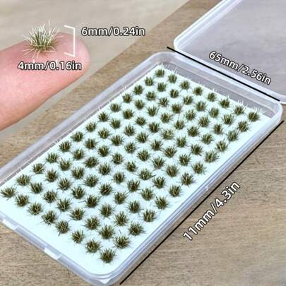 104 件微型人造草丛套装 - 静态模型景观套件，适用于火车风景和地形、乡村风格人造灌木和灌木丛、家居装饰、成人积木、建筑套件、模型火车