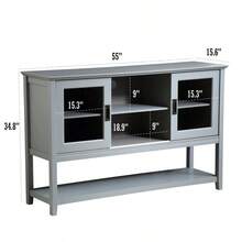 Sideboard Buffet Table With Doors Grey - 灰色如圖 - 查看 4