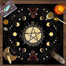 1pc Moon Phase Tarot Card Tablecloth Altar Cloth Playing Cards Mat Board Game Tablecloth For Pagan Pendulum Witchcraft Mat Witctar Decor - Multicolor - View 3