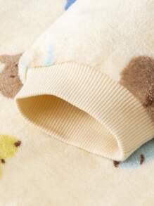 mini bala 男童和女童双面羊毛家居服睡衣套装婴儿加厚睡衣冬季系列 - 咖啡棕 - 查看 9