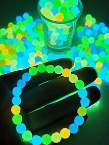 6 毫米、8 毫米、10 毫米夜光圆珠、带孔光滑表面亚克力珠、透明珍珠、DIY 工艺手链、项链、珠宝制作配件 - 夜光圓珠 - 查看 7