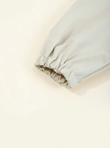 1 件米色兒童長袖 Pu 雙面餵食圍兜、嬰兒防水圍兜和圍裙,帶超柔軟口袋 - 彩色 - 查看 7