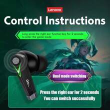 Lenovo Lenovo LP6 TWS Wireless Buletooth V5.1 Kopfhörer Dual Mode Musik Gaming Headset Sport Kopfhörer mit Mikrofon