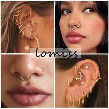 Nose Piercing Hoop Piercing Surgical Steel Piercing Septum Piercing Helix Conch Piercing Ear Piercing Labret Tragus Piercing - Bạc - Xem 4