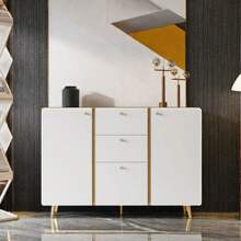 Sideboard Buffet Cabinet With 3 Drawers And 2 Doors 47.24"Buffet Cabinet With Adjustable Shelves For For Living Room Dining Room Hallway Kitchen