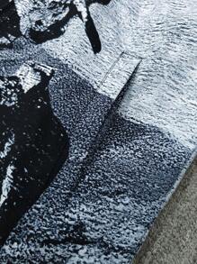 男士夹克休闲拉链飞行员风格骷髅印花长袖春秋季轻便外套 - 灰色 - 查看 6