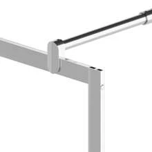 Walkin Shower Wall ESG Glass Stone Pattern 31.5x76.8 Stylish Modern Bathroom Design