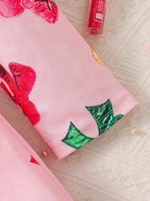 Váy in nơ cho bé gái - Hồng - Xem 4