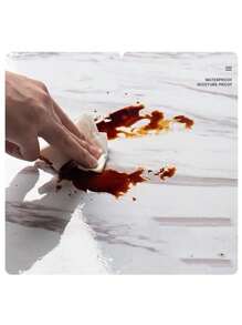 Wallpaper Kitchen Stickers Glossy Washable Marble Ice 3 Meter X 60cm Water Resistant - 黑色 - 查看 4