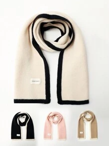 1 pieza Bufanda de punto de unicolor simple para niños, colores caramelo, cálida y adecuada para uso diario en otoño/invierno - A - Ver 2