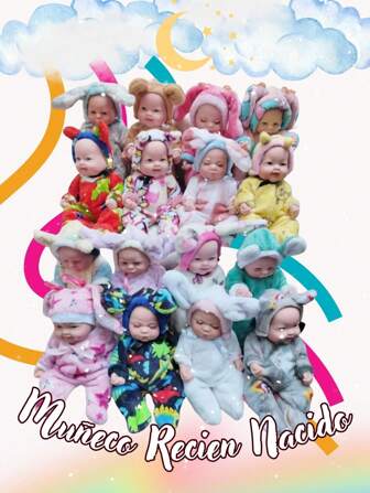 Muñeco Bebé Recien Nacido Ojos Cerrados, muñeca de Silicona Suave