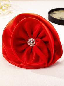1 件女士时尚简约 PU 花朵宽头带，适合日常、派对、婚礼场合 - 紅色 - 查看 5