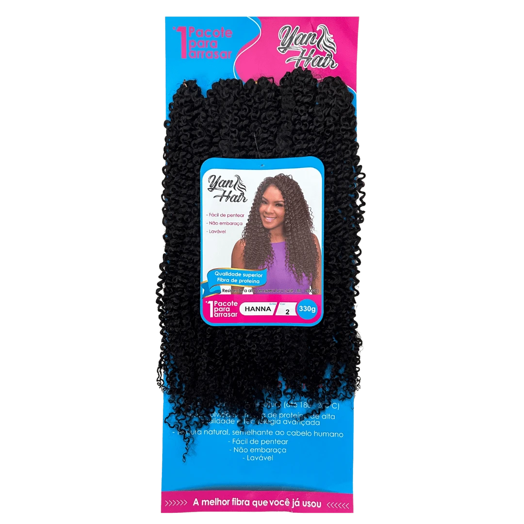 Yan Hair Collection Organic Curly Hair 75cm Protein Fiber Crochet Braids Hanna 330g - Exclusive Model - Black-brown - Xem 1