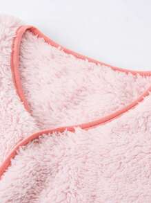 mini bala Boys' And Girls' Double-Sided Fleece Warm Homewear Vest Baby Stomach-Protecting Fleece Vest - Pink - View 8