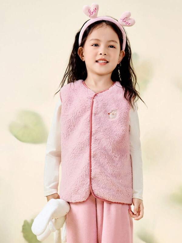 mini bala Boys' And Girls' Double-Sided Fleece Warm Homewear Vest Baby Stomach-Protecting Fleece Vest