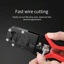 Ethernet Cable Tools Pliers RJ12 RJ45 Crimper Cat6 Cat5e Cat5 Cable Wire Stripper Pressing Clamp Tongs Clip Multifunction For Ethernet Cable, Tools For Men - Black - View 5