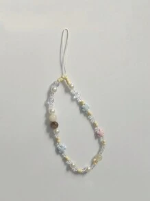 Dây đeo điện thoại trang trí hoa gốm sứ cổ điển, Móc chìa khóa hoa đính hạt kích thước ngẫu nhiên, Mặt dây chuyền túi xách, Hấp dẫn về mặt thẩm mỹ - Hoa Hoa - Xem 7