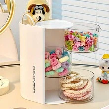 1 hộp đựng đồ trang điểm 2/3 tầng có ngăn kéo xoay, hộp đựng mỹ phẩm chống bụi trong suốt, mút trang điểm nhiều lớp và giá đựng cọ trang điểm, hộp đựng đồ trang điểm nhỏ gọn cho phấn má, chì kẻ mày, son môi, lý tưởng để đựng đồ trên bàn làm việc, tủ quần áo và phòng tắm - Nhiều màu - Xem 7